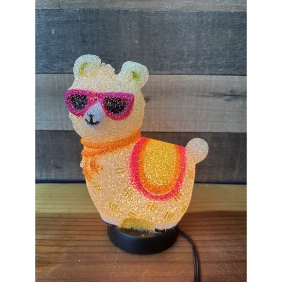 Melted Popcorn Llama In Sunglasses Light 8” - Picture 1 of 7